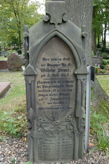 Waldfriedhof: Denkmal für ein Opfer der Schlacht bei Langensalza (1866, Preußen gegen Hannover)