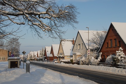 Die Egestorfer Straße (stadteinwärts) im Winter