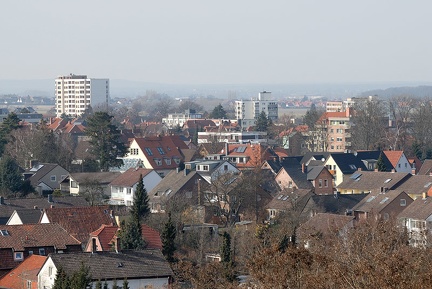 Blick von der hohen Halde: Rehrbrinkstraße
